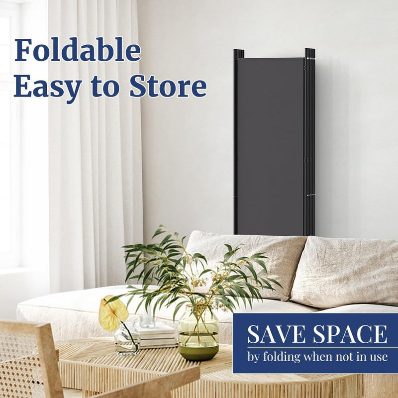 6 Panel Room Divider 6FT Tall Rolling Privacy
