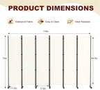 6 Panel Room Divider Folding Privacy Screen Freestanding