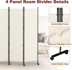 6 Panel Room Divider Folding Privacy Screen Freestanding