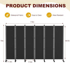 6 Panel Room Divider Folding Privacy Screen Freestanding