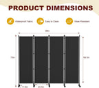 6 Panel Room Divider Folding Privacy Screen Freestanding
