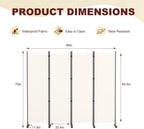6 Panel Room Divider Folding Privacy Screen Freestanding