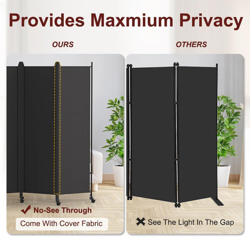 6 Panel Room Divider Folding Privacy Screen Freestanding
