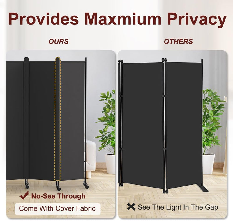 6 Panel Room Divider Folding Privacy Screen Freestanding