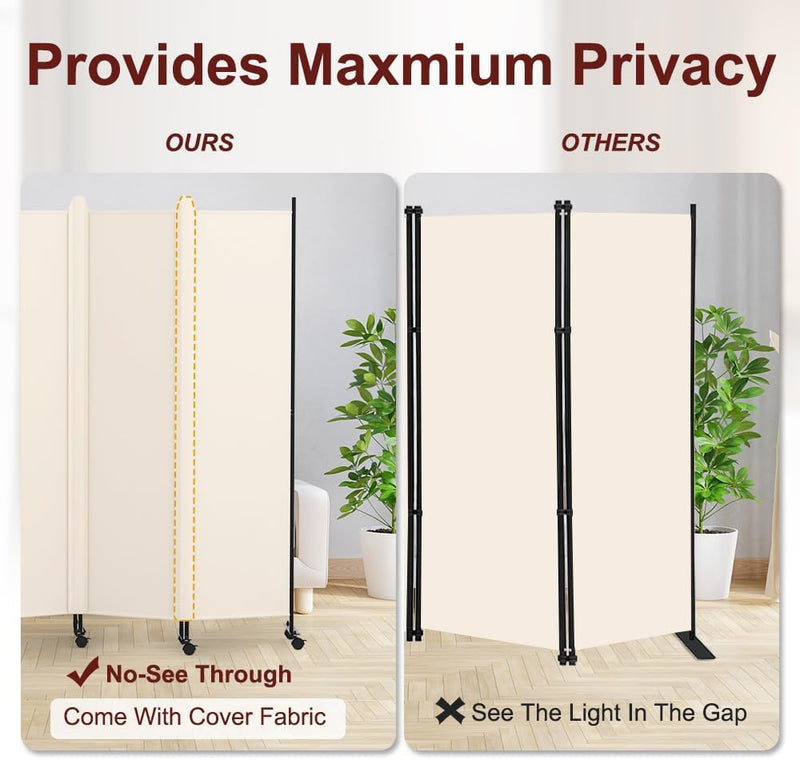 6 Panel Room Divider Folding Privacy Screen Freestanding