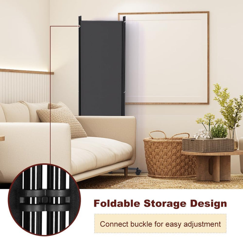 6 Panel Room Divider Folding Privacy Screen Freestanding