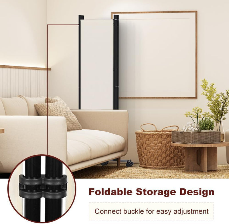 6 Panel Room Divider Folding Privacy Screen Freestanding