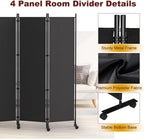 6 Panel Room Divider Folding Privacy Screen Freestanding