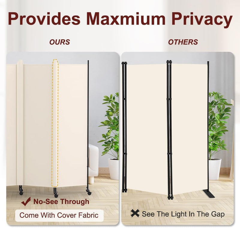 6 Panel Room Divider Folding Privacy Screen Freestanding
