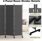 6 Panel Room Divider Folding Privacy Screen Freestanding