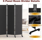 6 Panel Room Divider Folding Privacy Screen Freestanding