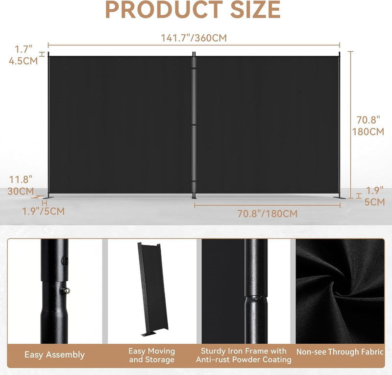 6 Panels 6FT Room Divider and Folding