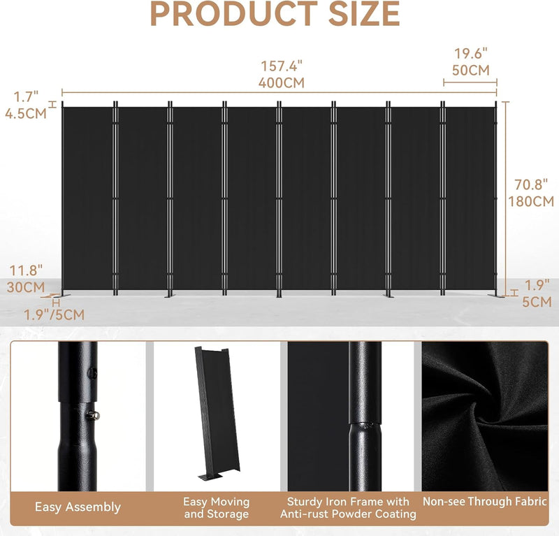 6 Panels 6FT Room Divider and Folding