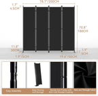 6 Panels 6FT Room Divider and Folding