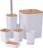 6 Pieces Bamboo Bathroom Accessories Set Luxury Accessory