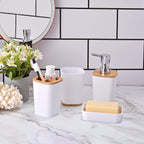 6 Pieces Bamboo Bathroom Accessories Set Luxury Accessory