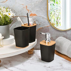 6 Pieces Bamboo Bathroom Accessories Set Luxury Accessory