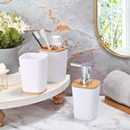 6 Pieces Bamboo Bathroom Accessories Set Luxury Accessory