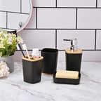 6 Pieces Bamboo Bathroom Accessories Set Luxury Accessory
