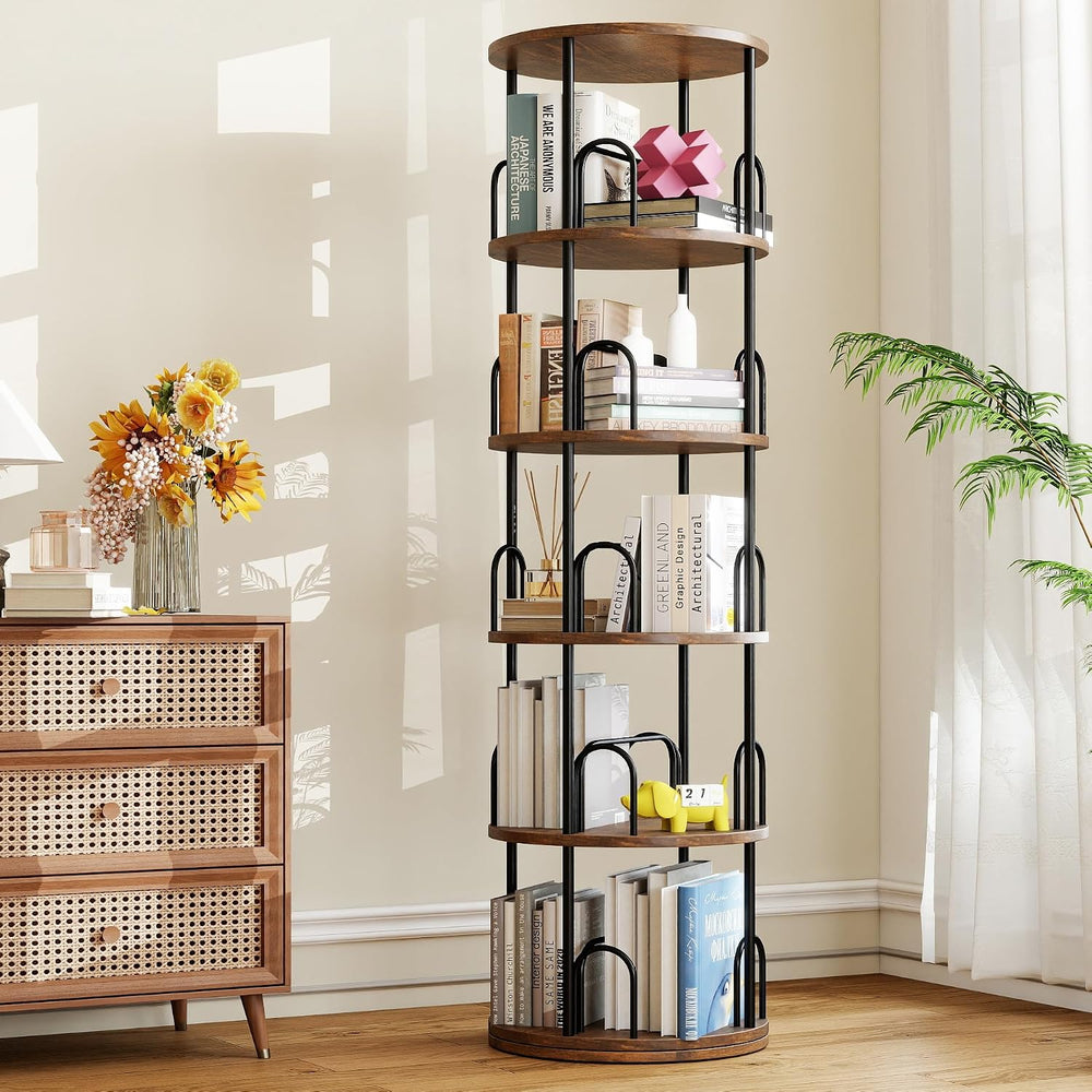 6-Shelf Rotating Bookcase