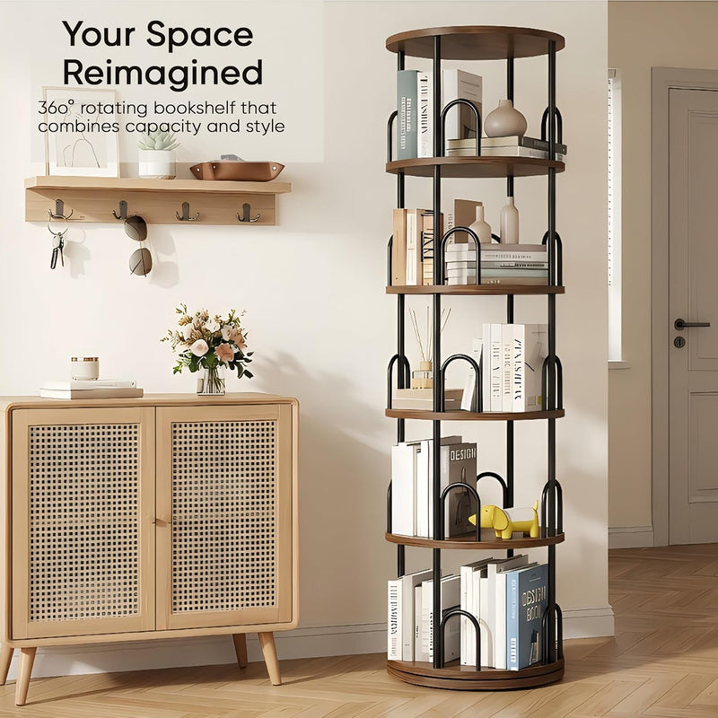 6-Shelf Rotating Bookcase