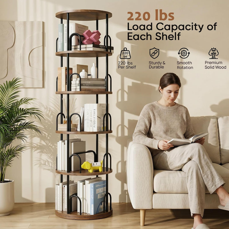 6-Shelf Rotating Bookcase