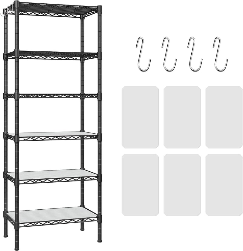 6-Shelf Storage Rack Unit with Height Adjustable Shelves