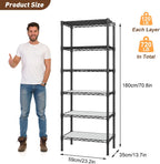 6-Shelf Storage Rack Unit with Height Adjustable Shelves