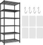 6-Shelf Storage Rack Unit with Height Adjustable Shelves