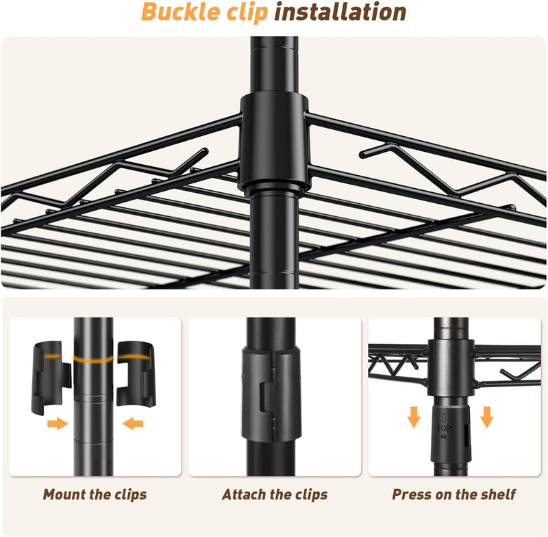 6-Shelf Storage Rack Unit with Height Adjustable Shelves
