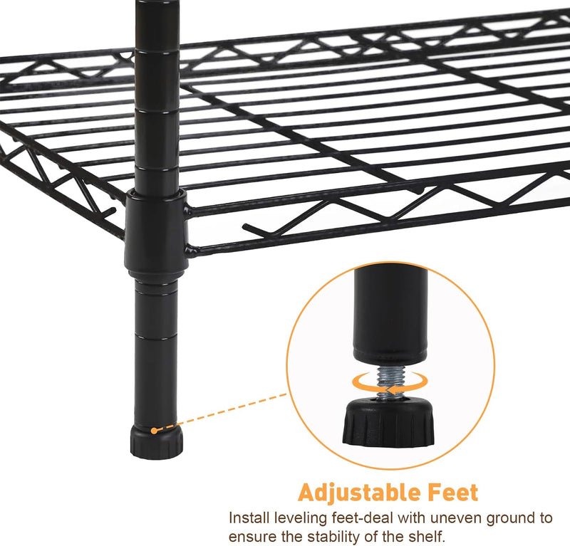6-Shelf Storage Rack Unit with Height Adjustable Shelves