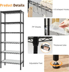 6-Shelf Storage Rack Unit with Height Adjustable Shelves