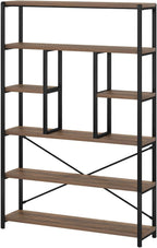 6 Tier Bookcase Modern Large Wide Book Shelf
