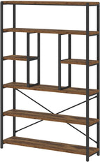 6 Tier Bookcase Modern Large Wide Book Shelf