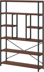 6 Tier Bookcase Modern Large Wide Book Shelf
