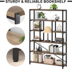 6 Tier Bookcase Modern Large Wide Book Shelf