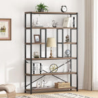 6 Tier Bookcase Modern Large Wide Book Shelf