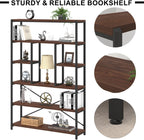6 Tier Bookcase Modern Large Wide Book Shelf