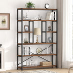 6 Tier Bookcase Modern Large Wide Book Shelf