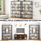 6 Tier Bookcase Modern Large Wide Book Shelf