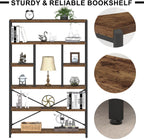 6 Tier Bookcase Modern Large Wide Book Shelf