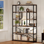 6 Tier Bookcase Modern Large Wide Book Shelf