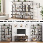 6 Tier Bookcase Modern Large Wide Book Shelf