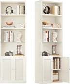 6-Tier Bookcase with Doors Storage Cabinet 176.4CM