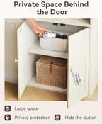 6-Tier Bookcase with Doors Storage Cabinet 176.4CM
