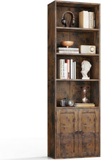 6-Tier Bookcase with Doors Storage Cabinet 176.4CM