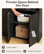 6-Tier Bookcase with Doors Storage Cabinet 176.4CM