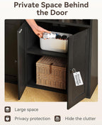 6-Tier Bookcase with Doors Storage Cabinet 176.4CM