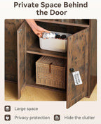 6-Tier Bookcase with Doors Storage Cabinet 176.4CM