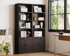 6-Tier Bookcase with Doors Storage Cabinet 176.4CM